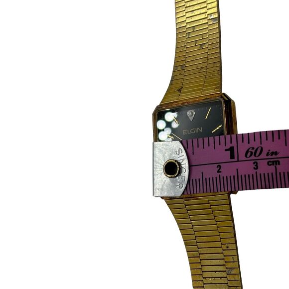 Elgin 2035 Men\'s Wristwatch Distressed Gold Tone Needs Battery Untested Vintage main image 5